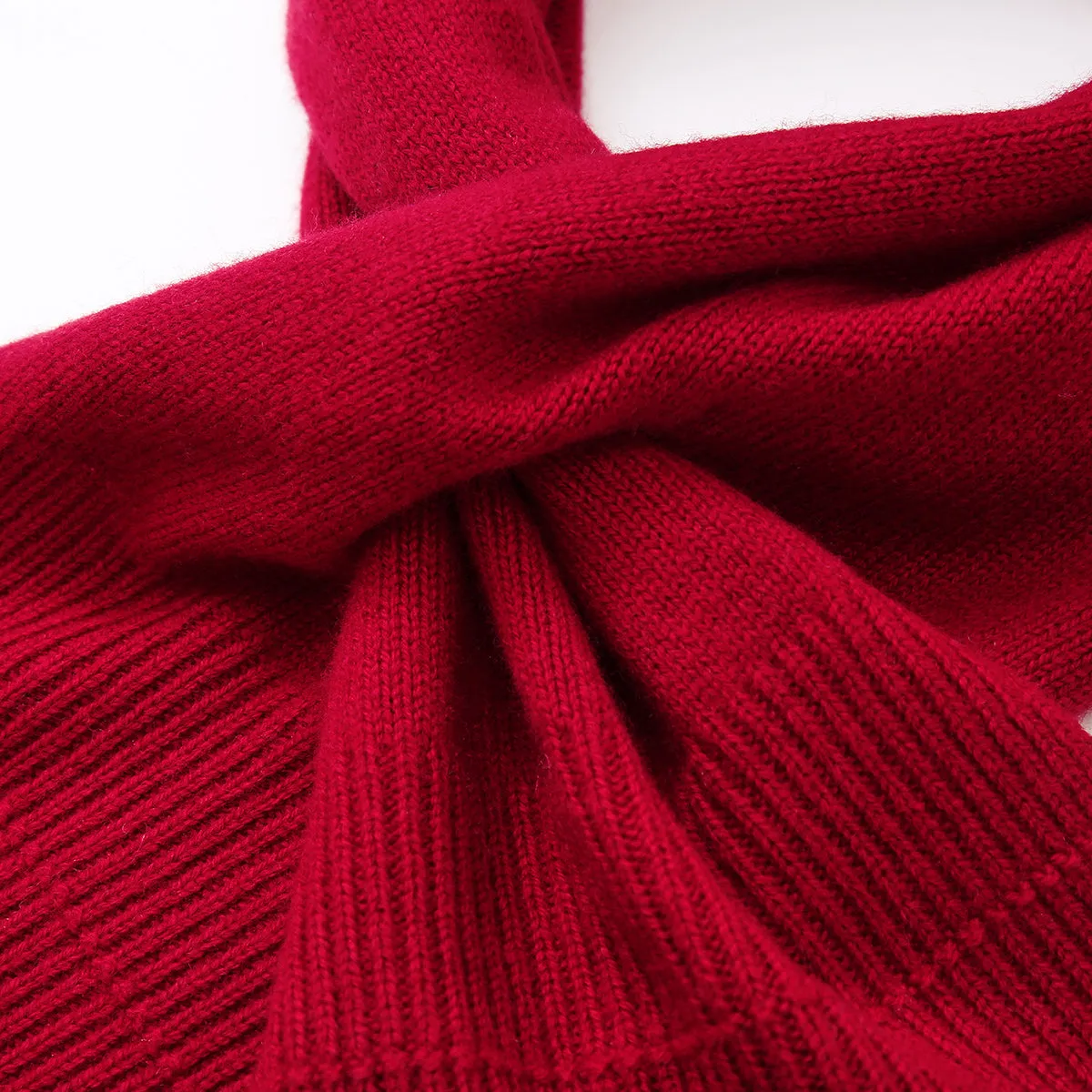 100% Wool Elegant Ribbed Scarves