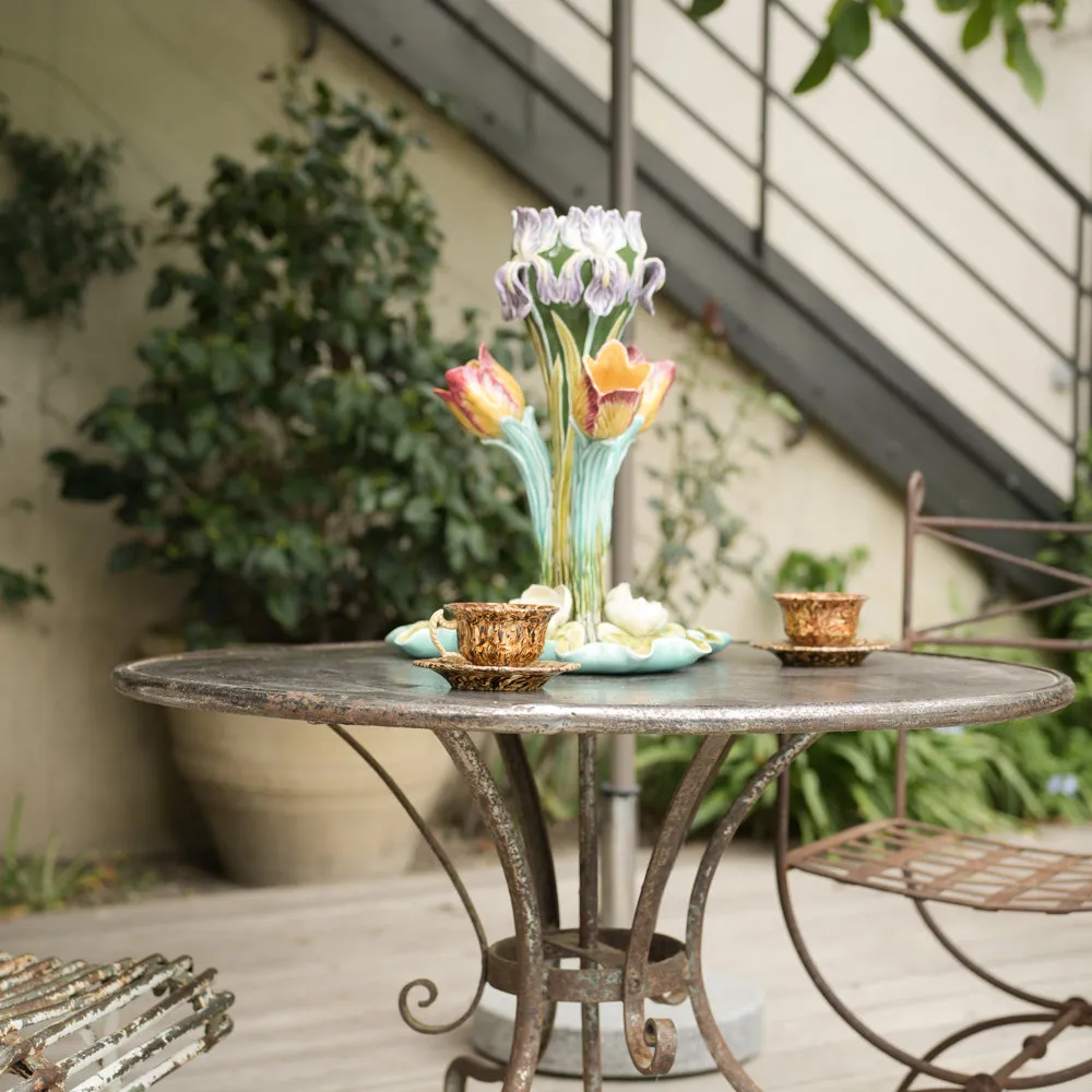 19th-Century Iron Round Garden Table from Arras 33½"