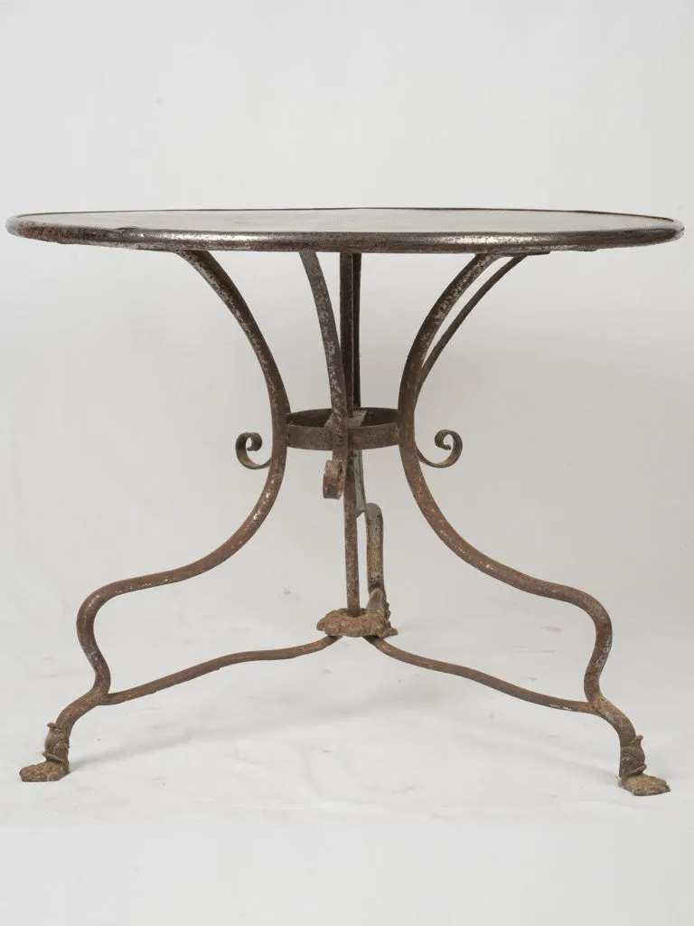 19th-Century Iron Round Garden Table from Arras 33½"