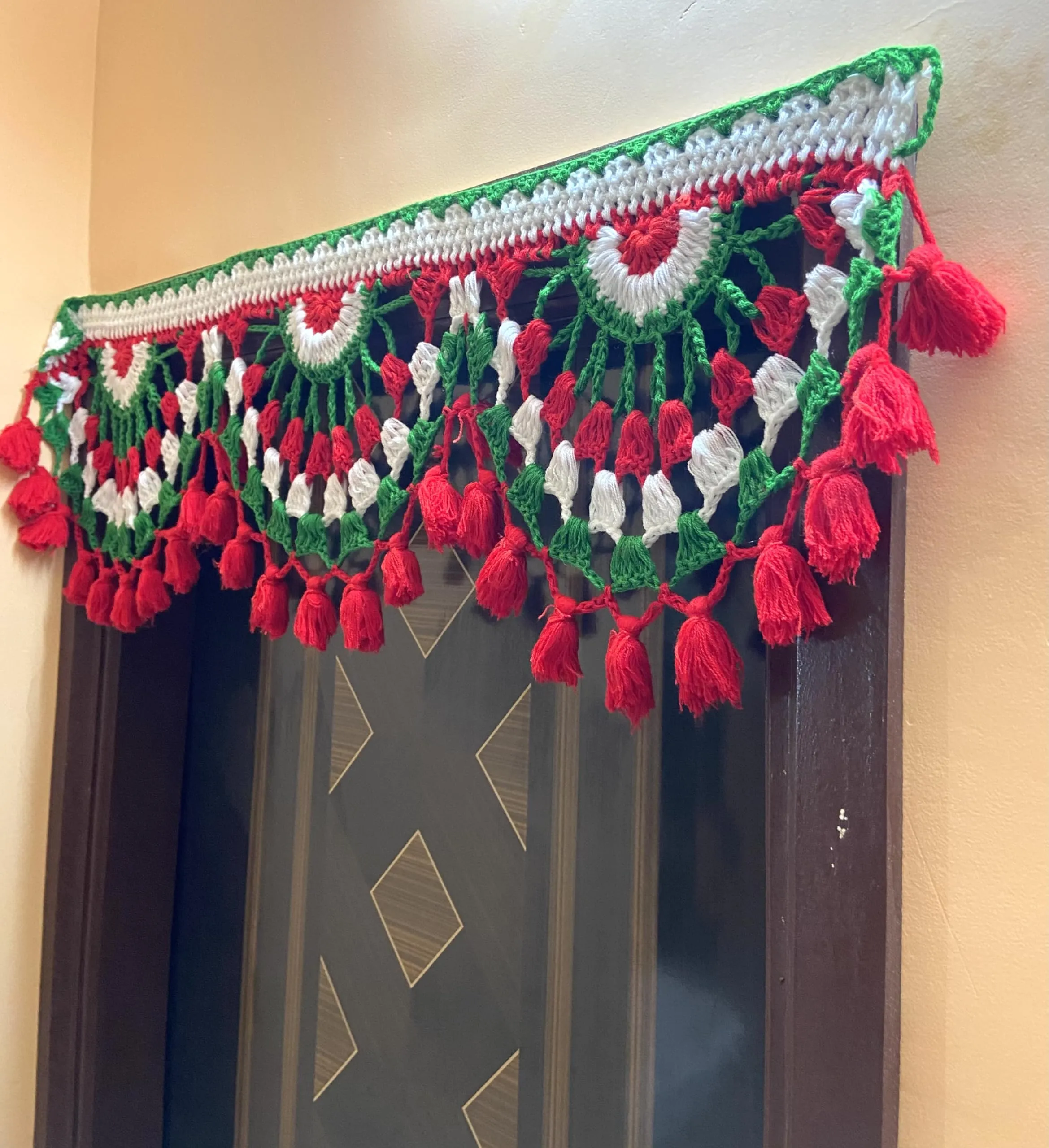 (3 Feet) Home Decorative Woolen Toran/Jhalar for Puja Room/Main Door Gate Hanging Handcrafted Toran