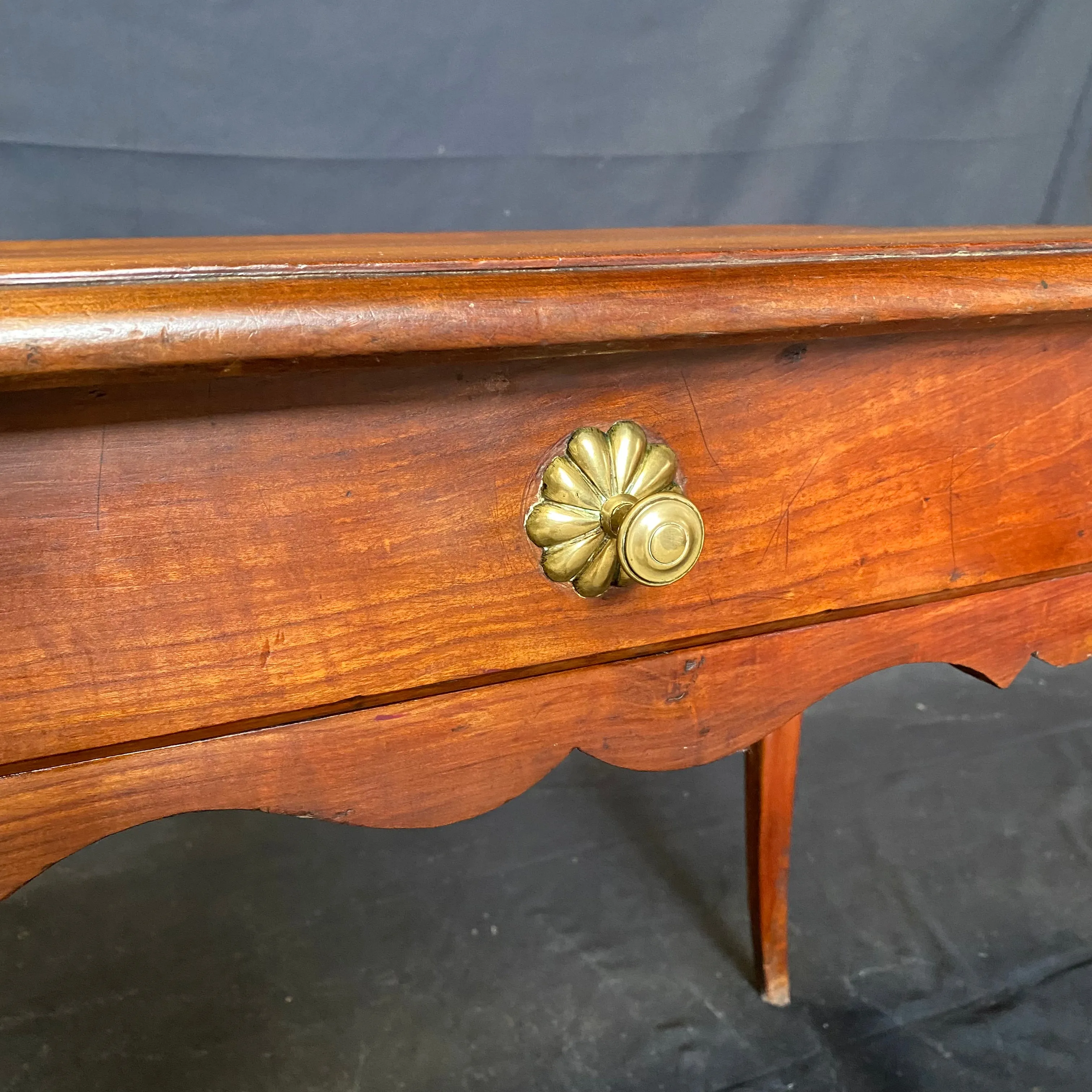 Antique French Provincial Cherry Petite Desk or Side Table with Hoof Feet