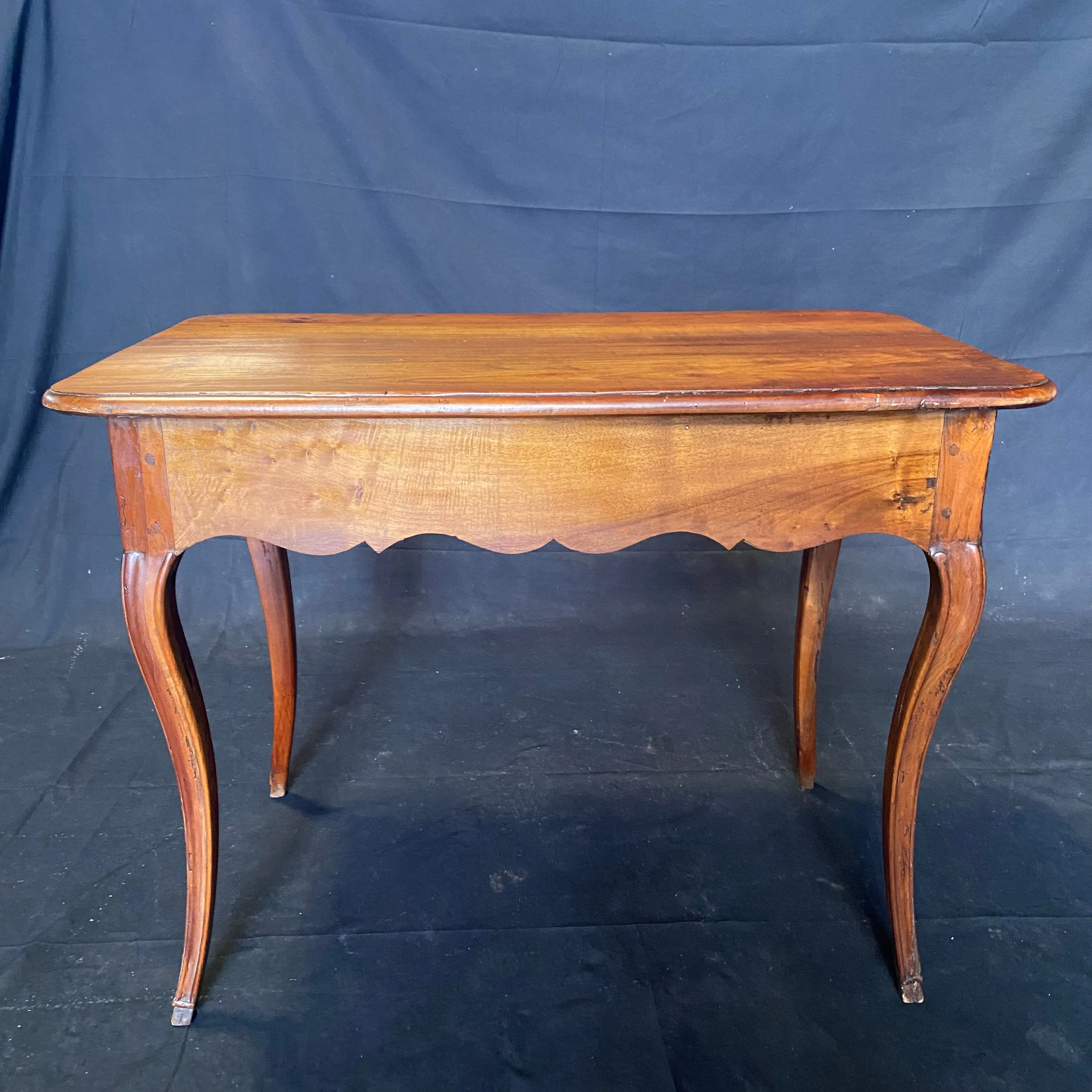 Antique French Provincial Cherry Petite Desk or Side Table with Hoof Feet