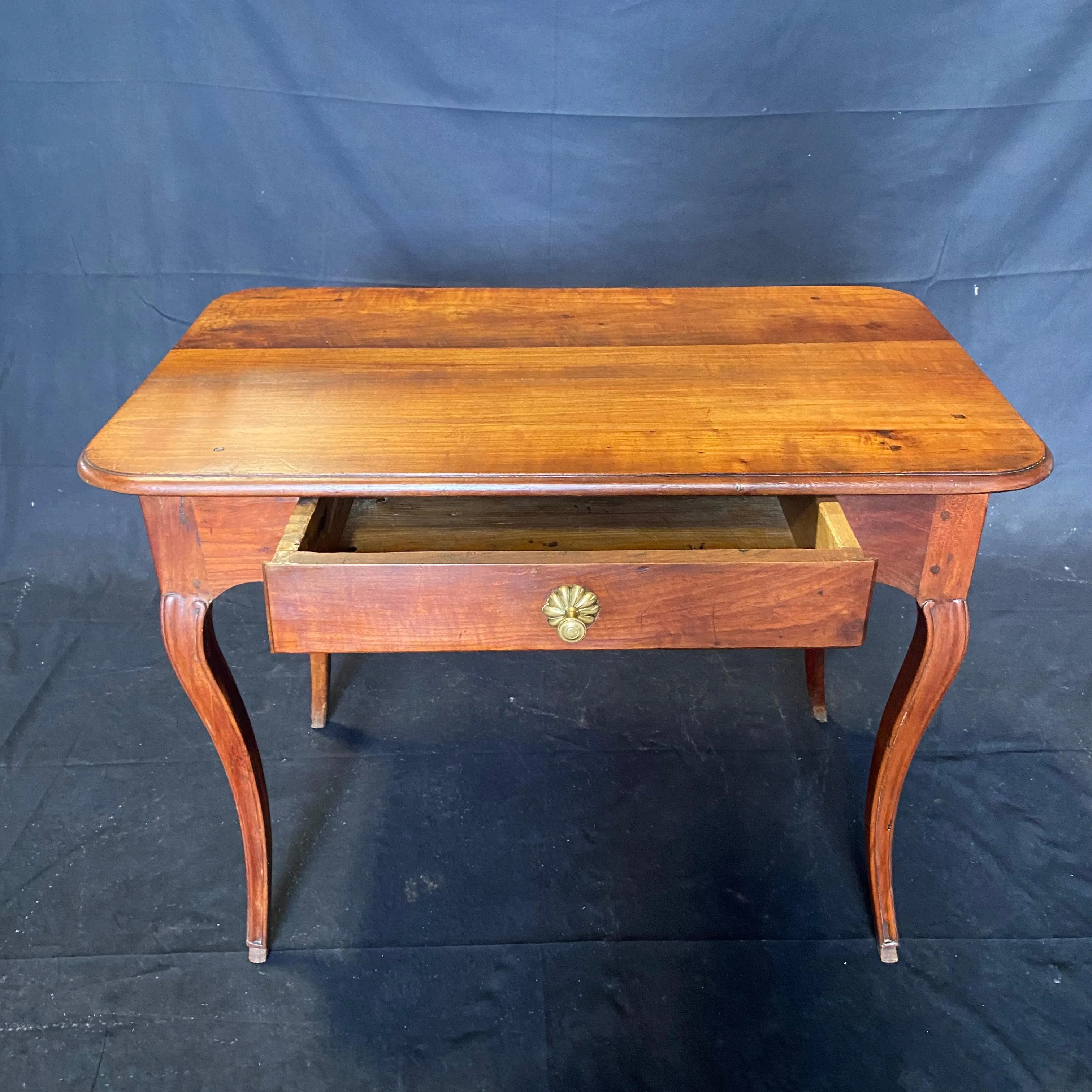 Antique French Provincial Cherry Petite Desk or Side Table with Hoof Feet