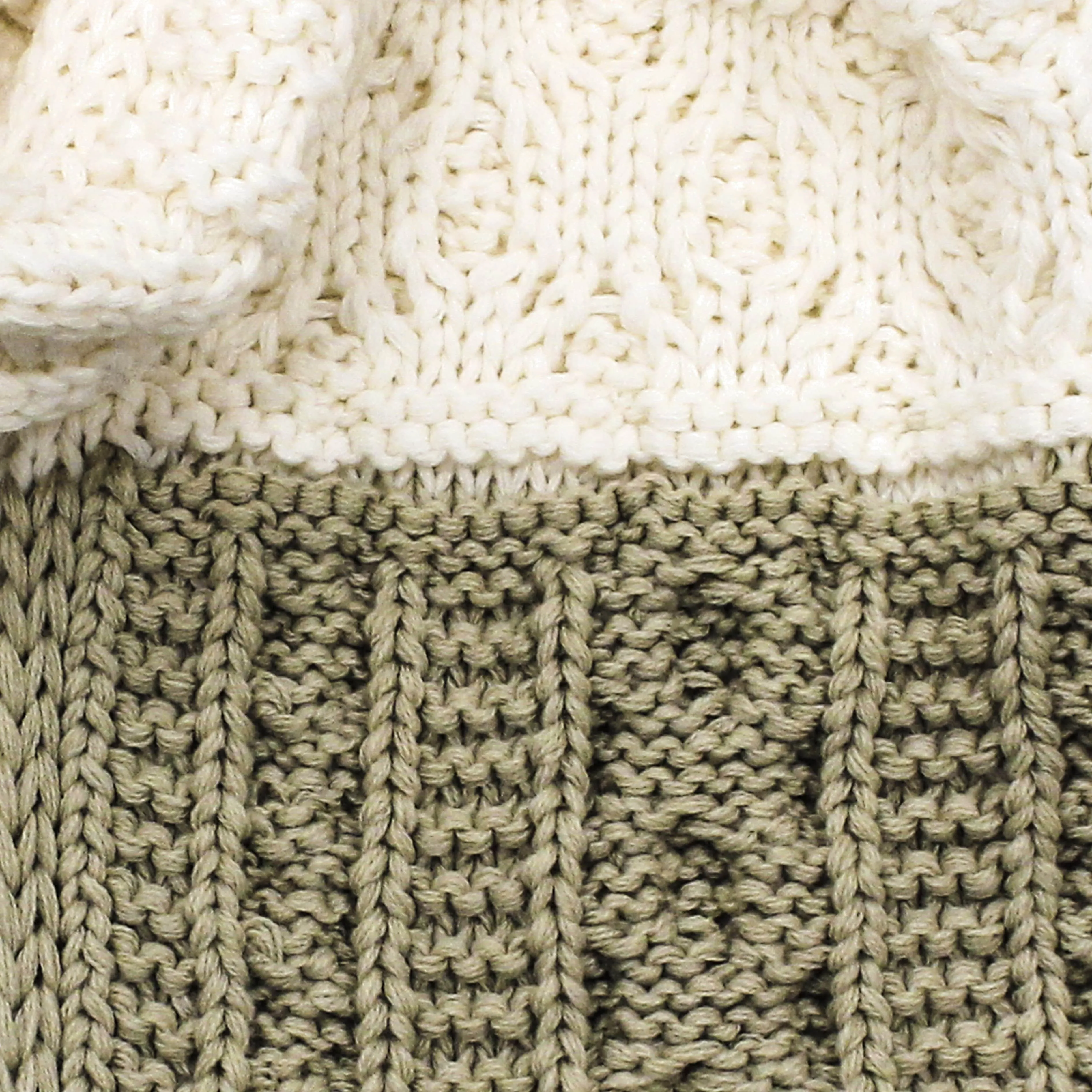 Aran Cable Knit Colour Block Scarf