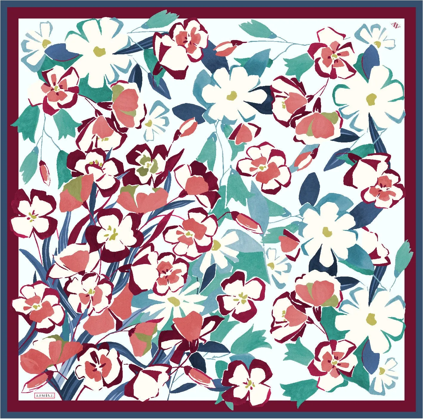 Armine Savannah Floral Silk Scarf #60