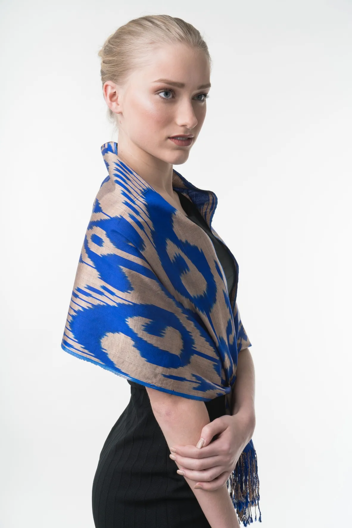 Azur Silk Ikat Scarf