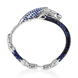 B490 Dragon Blue Sapphire Silver