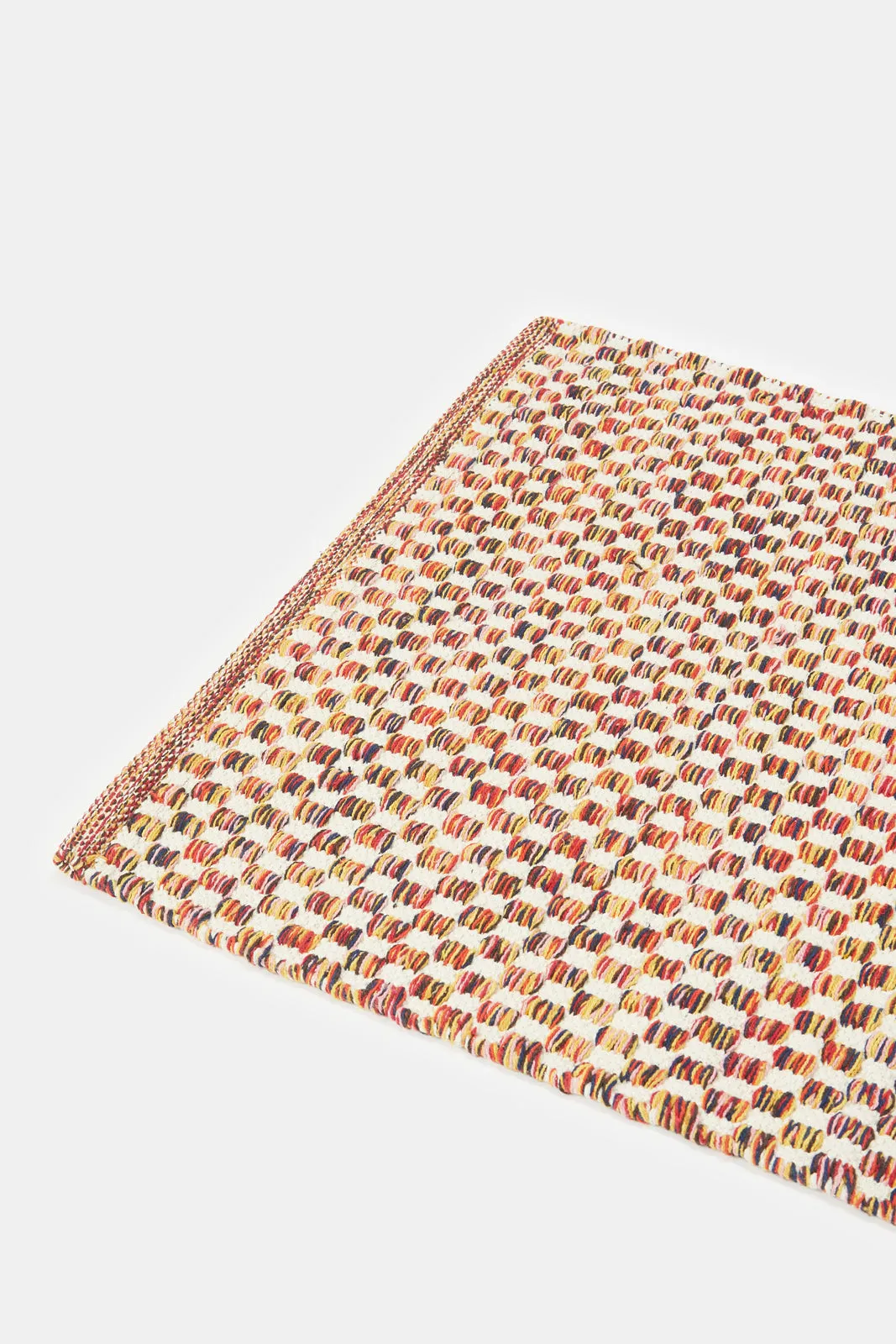 Beige And Brown Rectangle Cotton Woven Dhurrie