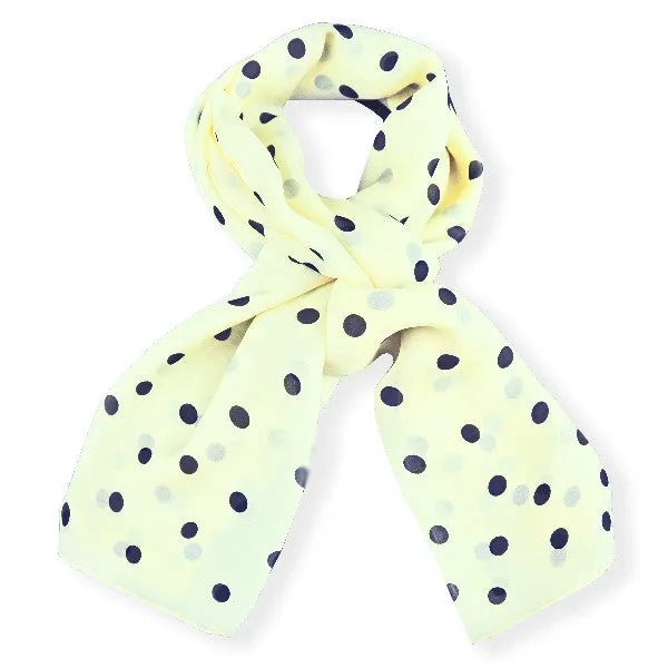 BEIGE POLKA DOT SCARF - 67x26"