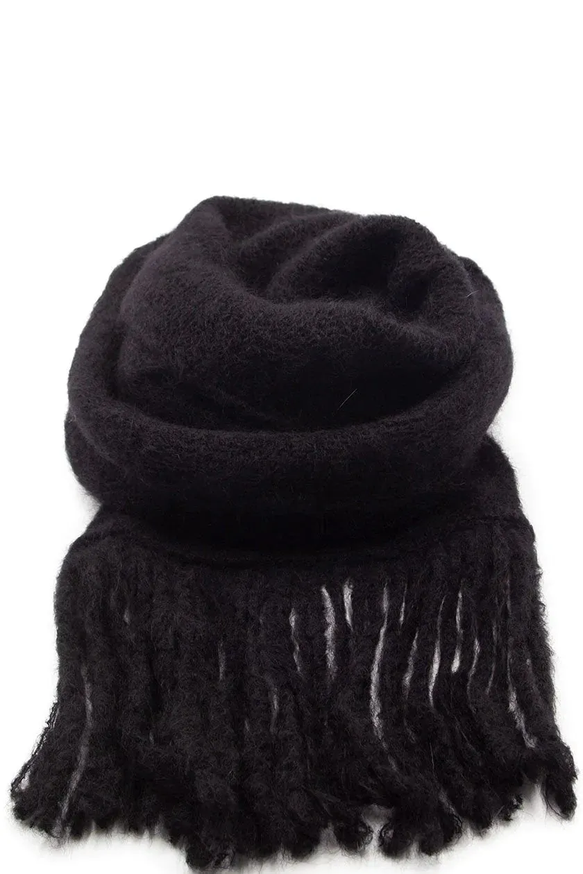 Black Brushed Mohair Scarf