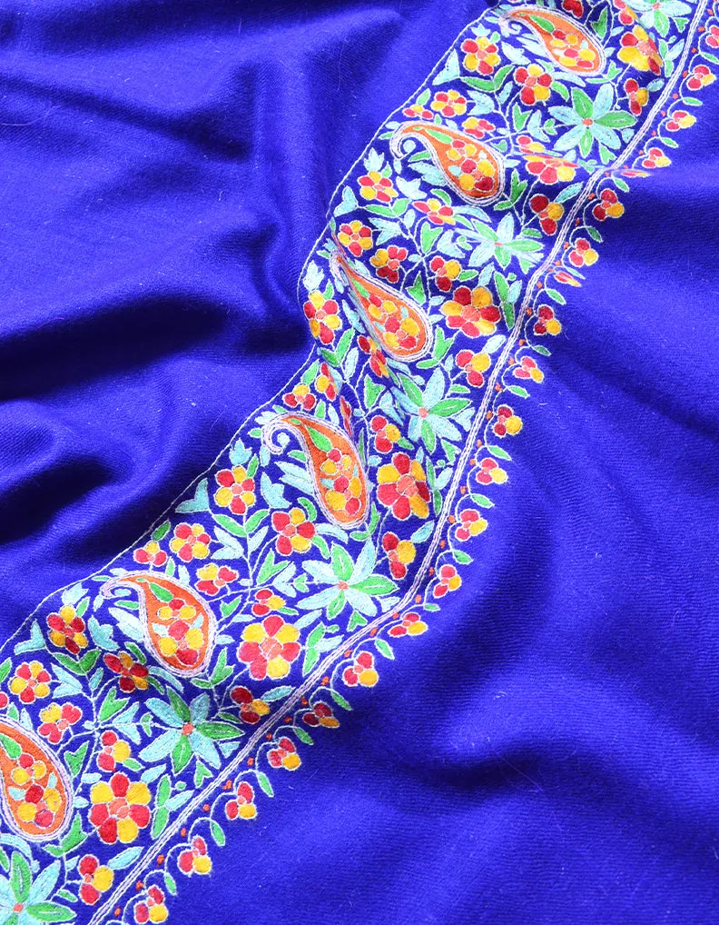 blue Embroidery Pashmina Stole 7807