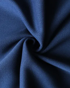 Blue Herringbone Polyester Woolen Fabric