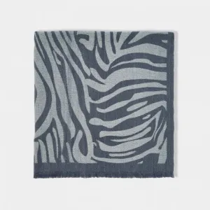 Blue Zebra Printed Blanket Scarf KLS511