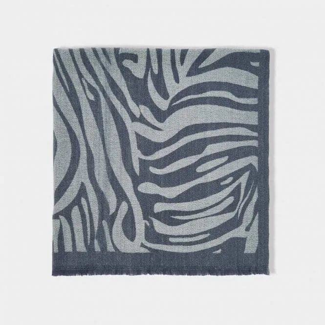 Blue Zebra Printed Blanket Scarf KLS511