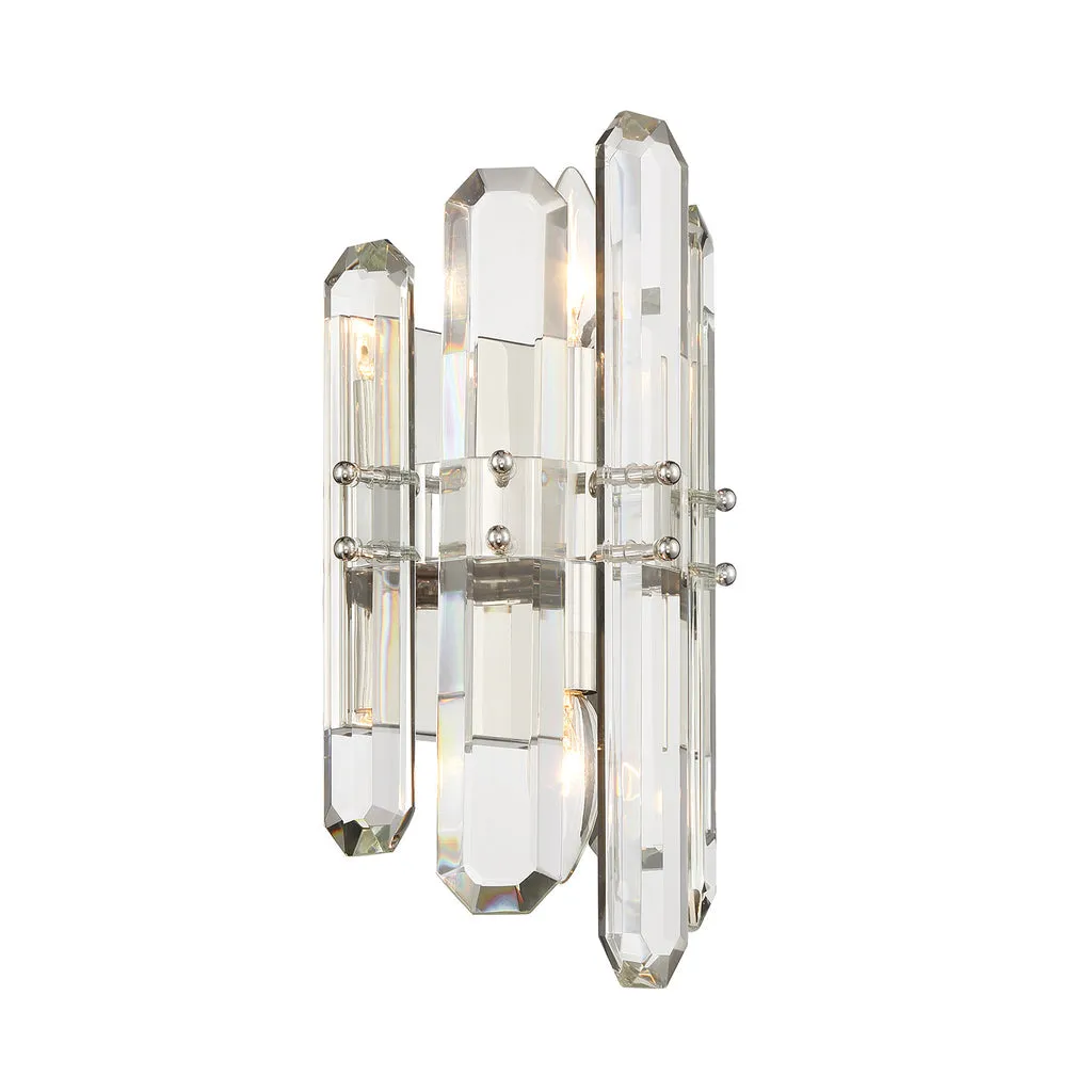 Bolton 2 Light Polished Nickel Sconce