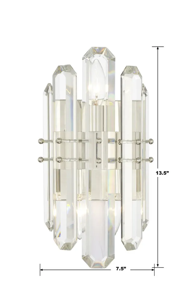 Bolton 2 Light Polished Nickel Sconce