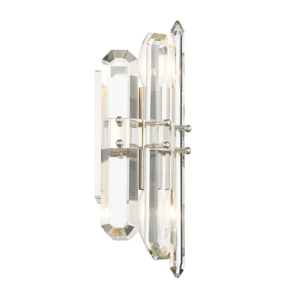 Bolton 2 Light Polished Nickel Sconce