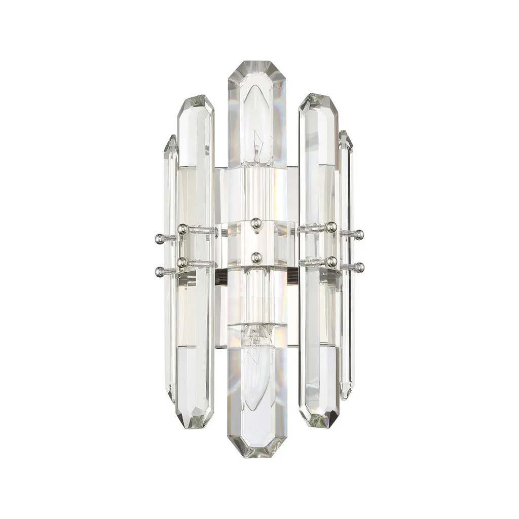 Bolton 2 Light Polished Nickel Sconce