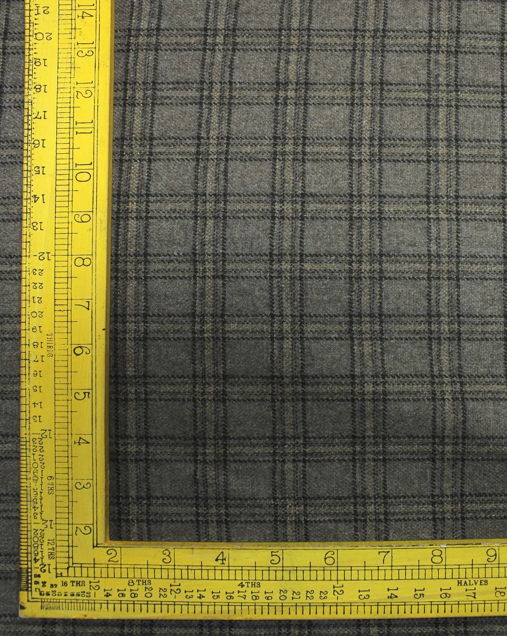 Brown And Black Checks Design Woolen Tweed Fabric