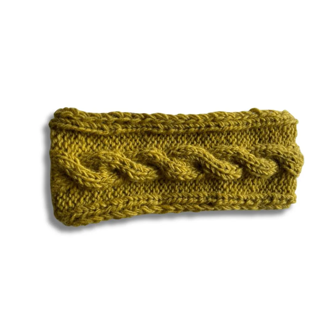 cable knit wool headband