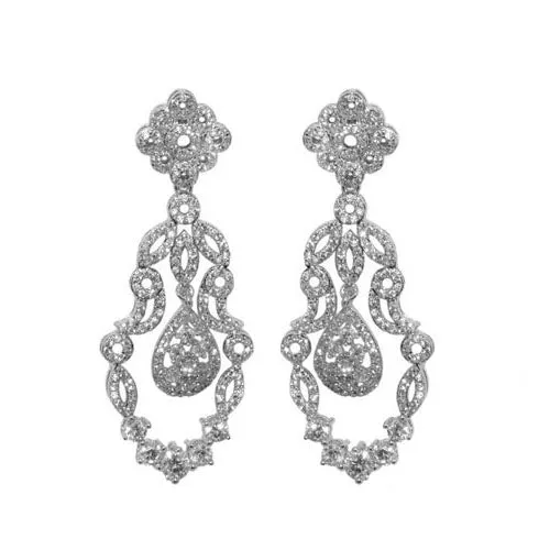 Classic & Fine CZ Dangle Brass Earring