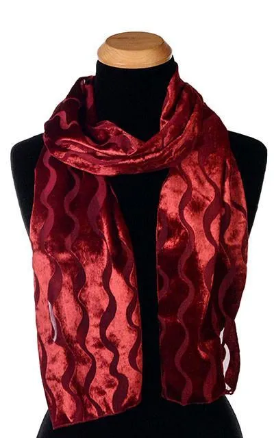 Classic Scarf - Burnout Velvet in Red Sea - Sold Out!