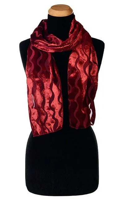 Classic Scarf - Burnout Velvet in Red Sea - Sold Out!