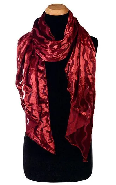 Classic Scarf - Burnout Velvet in Red Sea - Sold Out!