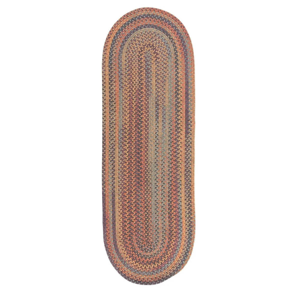 Colonial Mills Braided Wool Runner Rug - Multi - Runner (Oval)