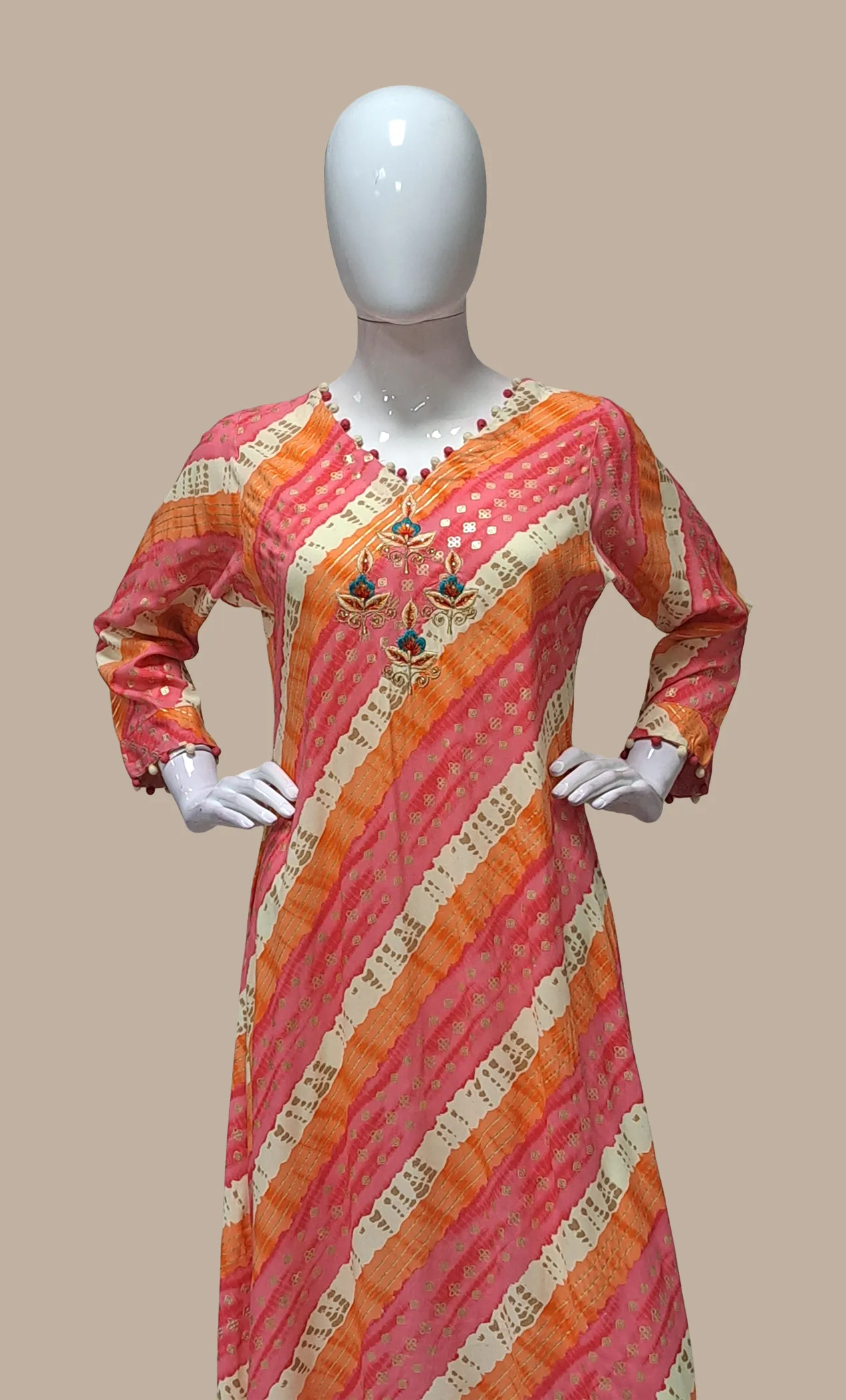 Coral Printed Kurti Dress