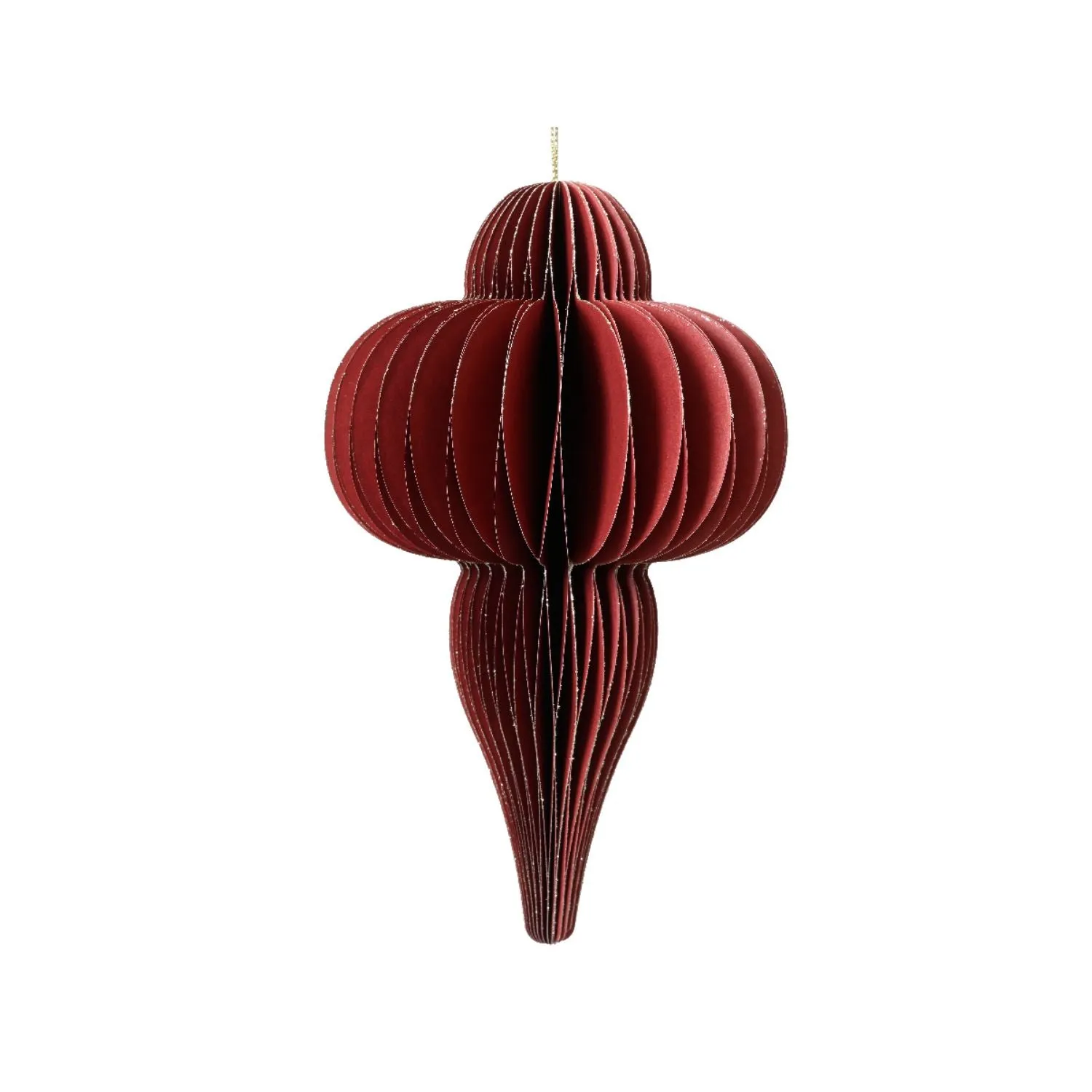 Decoris 15cm Red Ornamental Paper Hanging Decoration - 709223