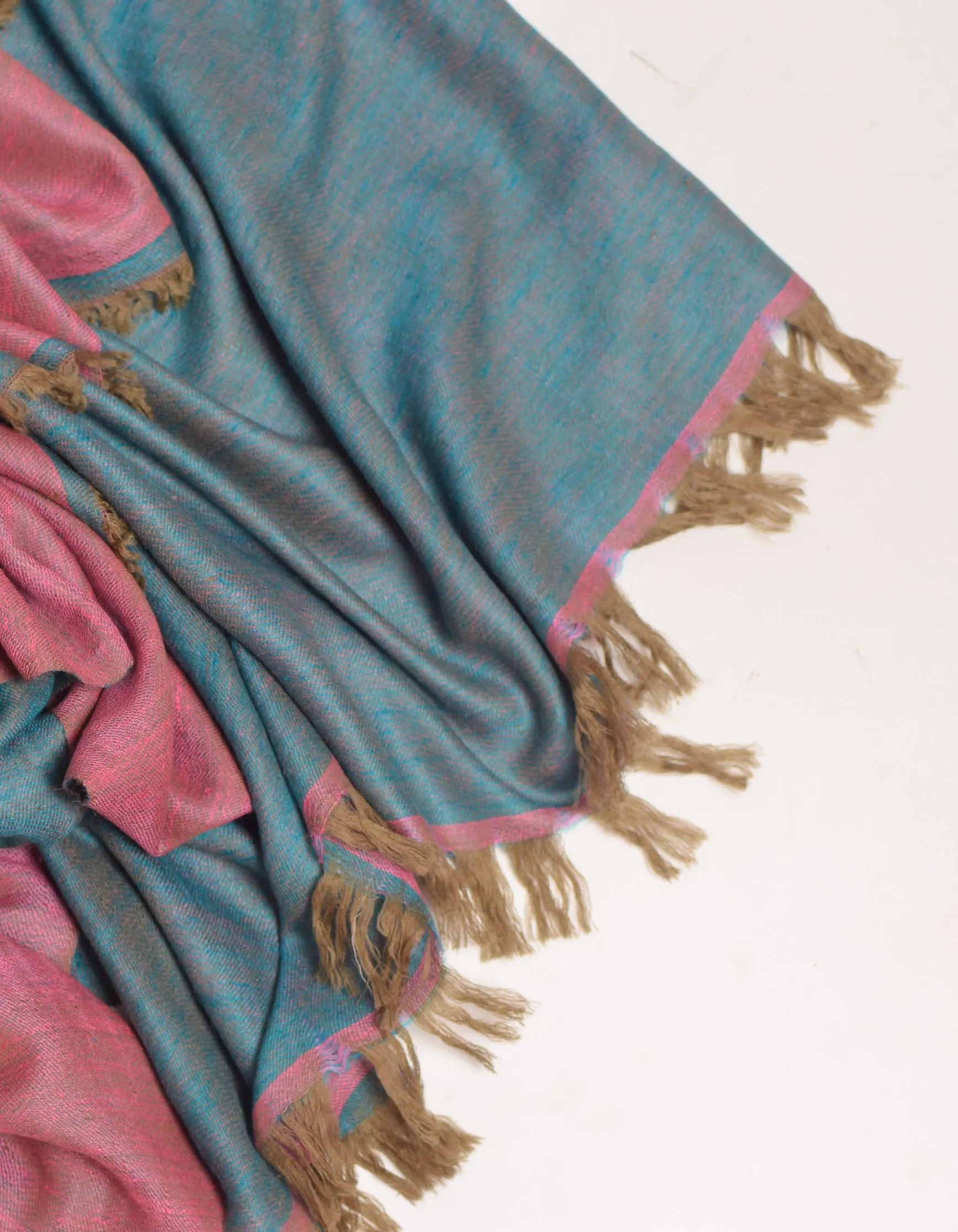 Eastern Pink Handwoven Reversible Cashmere Pashmina Shawl