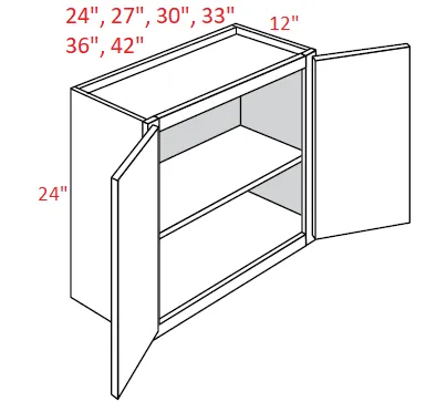 EB02-2424 Elegant Smokey Gray Assembled 24x24 Wall Cabinet