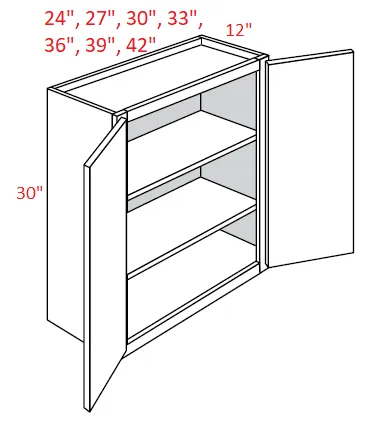 EB02-3030 Elegant Smokey Gray Assembled 30x30 Wall Cabinet