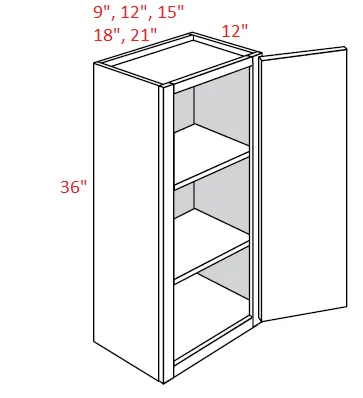 EB22-1536 Elegant Dove Assembled 15x36 Wall Cabinet