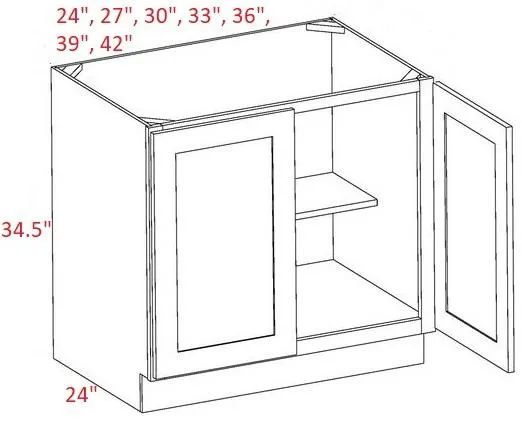 EB22-B33-FH Elegant Dove Assembled 33" Base Cabinet