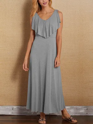 Elegant And Simple V Neck Maxi Dress