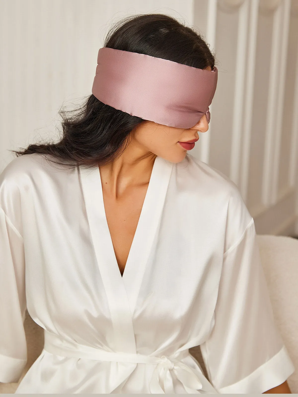 Elegant Floral Printed Silk Sleep Eye Mask