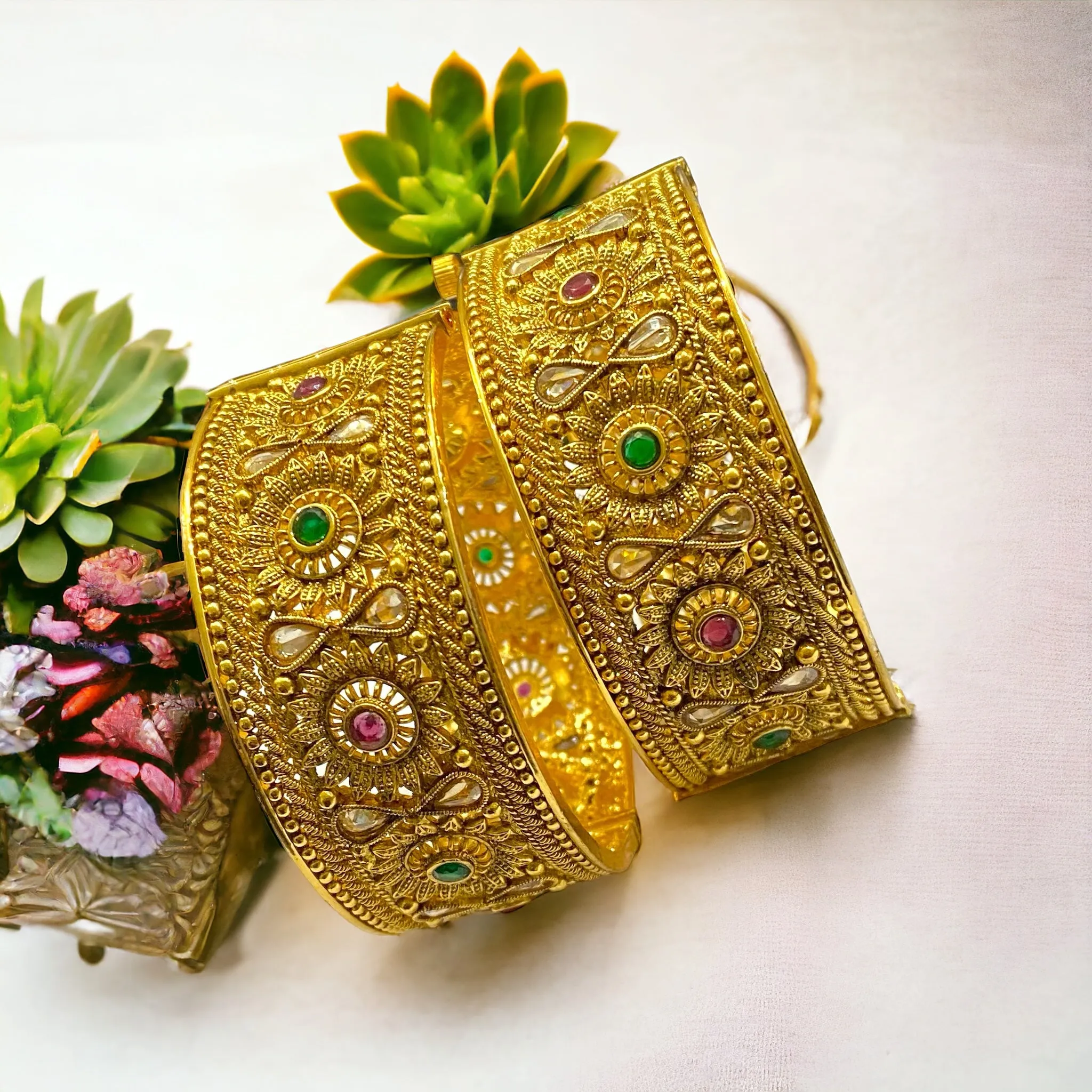 Elegant Gold Plated Bangles: Dazzling Design for Every Occasion