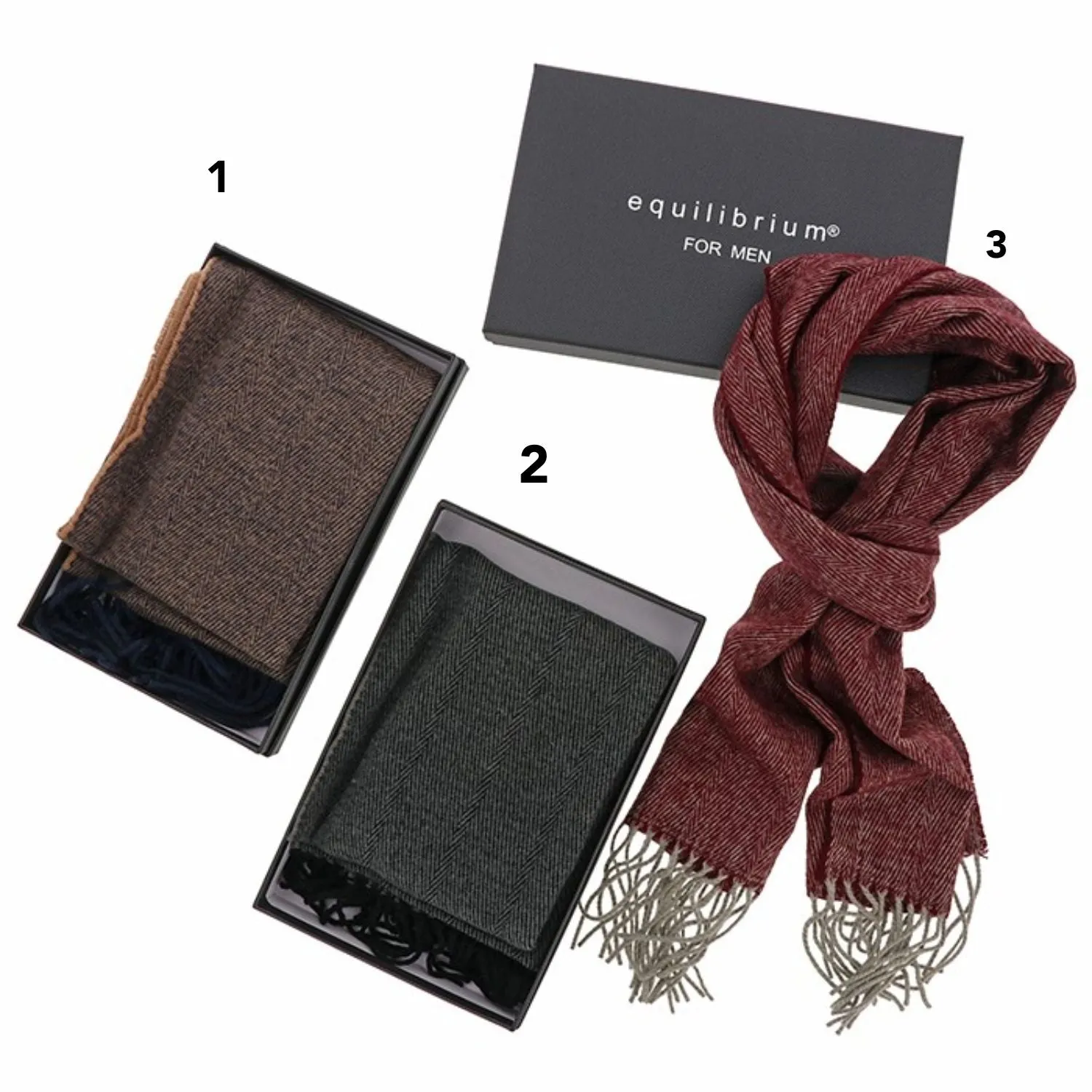 Equilibrium Herringbone Scarf For Men (Choice of 3)