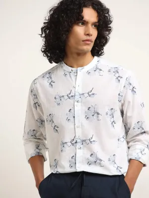 ETA Light Blue Floral Print Resort Fit Shirt