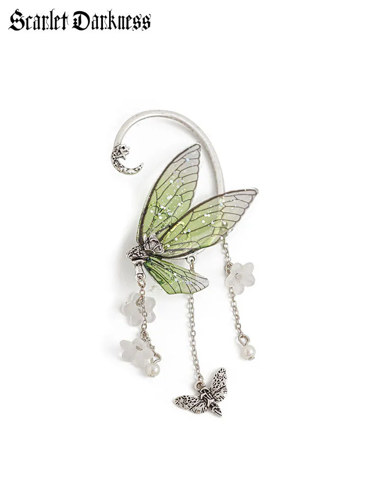 Fairy Tassel Butterfly Floral Ear Clip