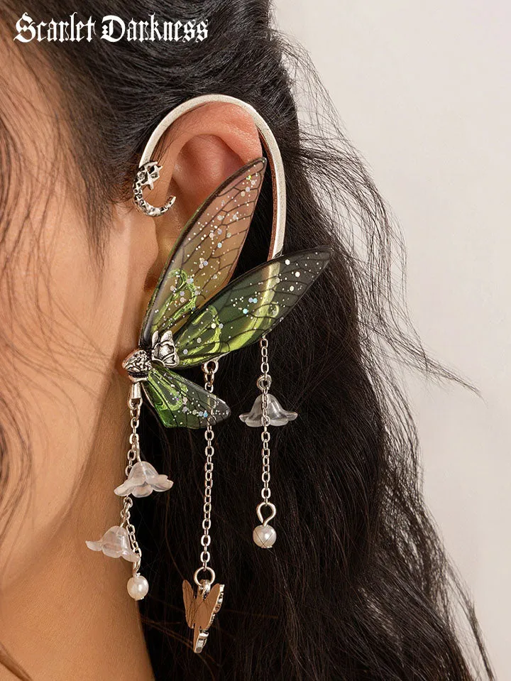 Fairy Tassel Butterfly Floral Ear Clip