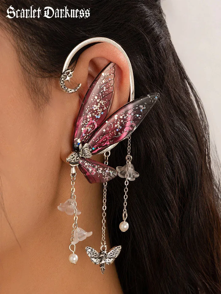 Fairy Tassel Butterfly Floral Ear Clip