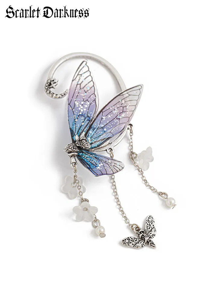 Fairy Tassel Butterfly Floral Ear Clip