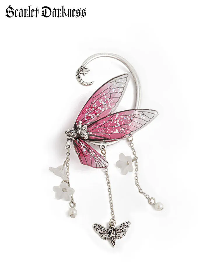 Fairy Tassel Butterfly Floral Ear Clip