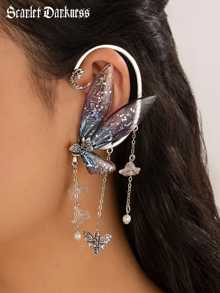 Fairy Tassel Butterfly Floral Ear Clip