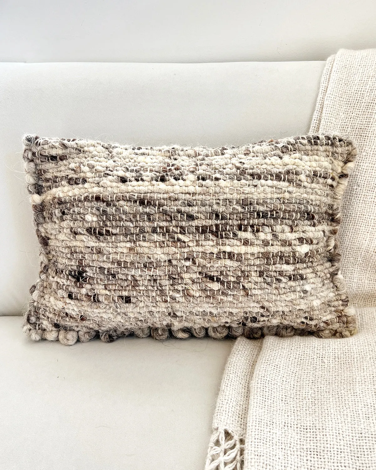 Fatima Bobble Throw Pillow in Gray