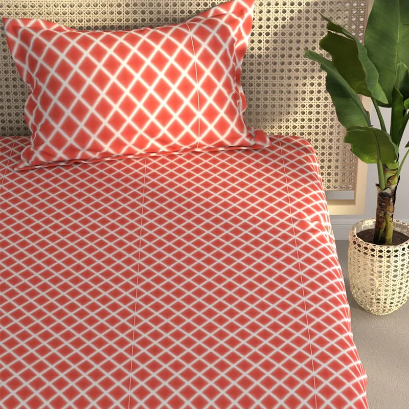 Flint Geometric Bedsheet - Red