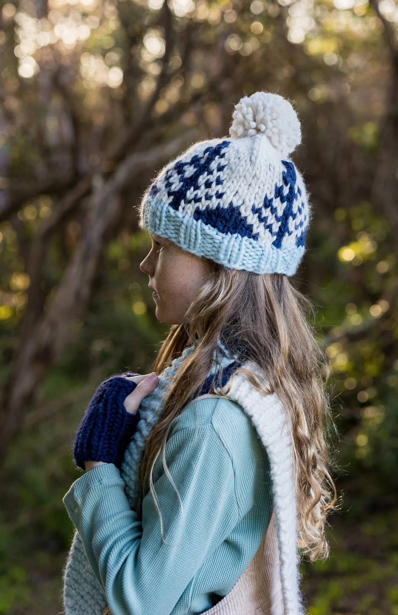 Forest Beanie Navy and Blue